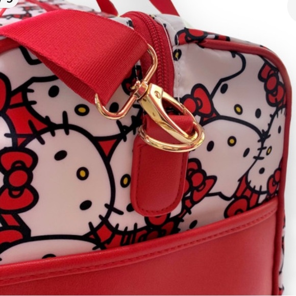 New Sanrio Hello Kitty Face AOP Duffle Bag Red Bioworld Weekender Carry-On⭐️⭐️⭐️ - Picture 6 of 17